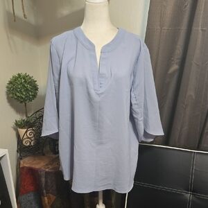 Elegant Light Blue Women's Blouse
